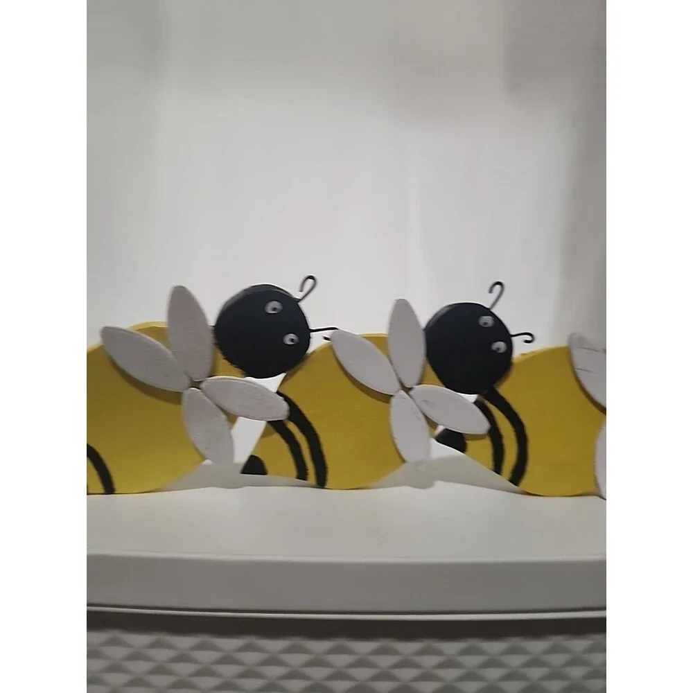 Bumble Bee hand cut and painted wooden yard decorations